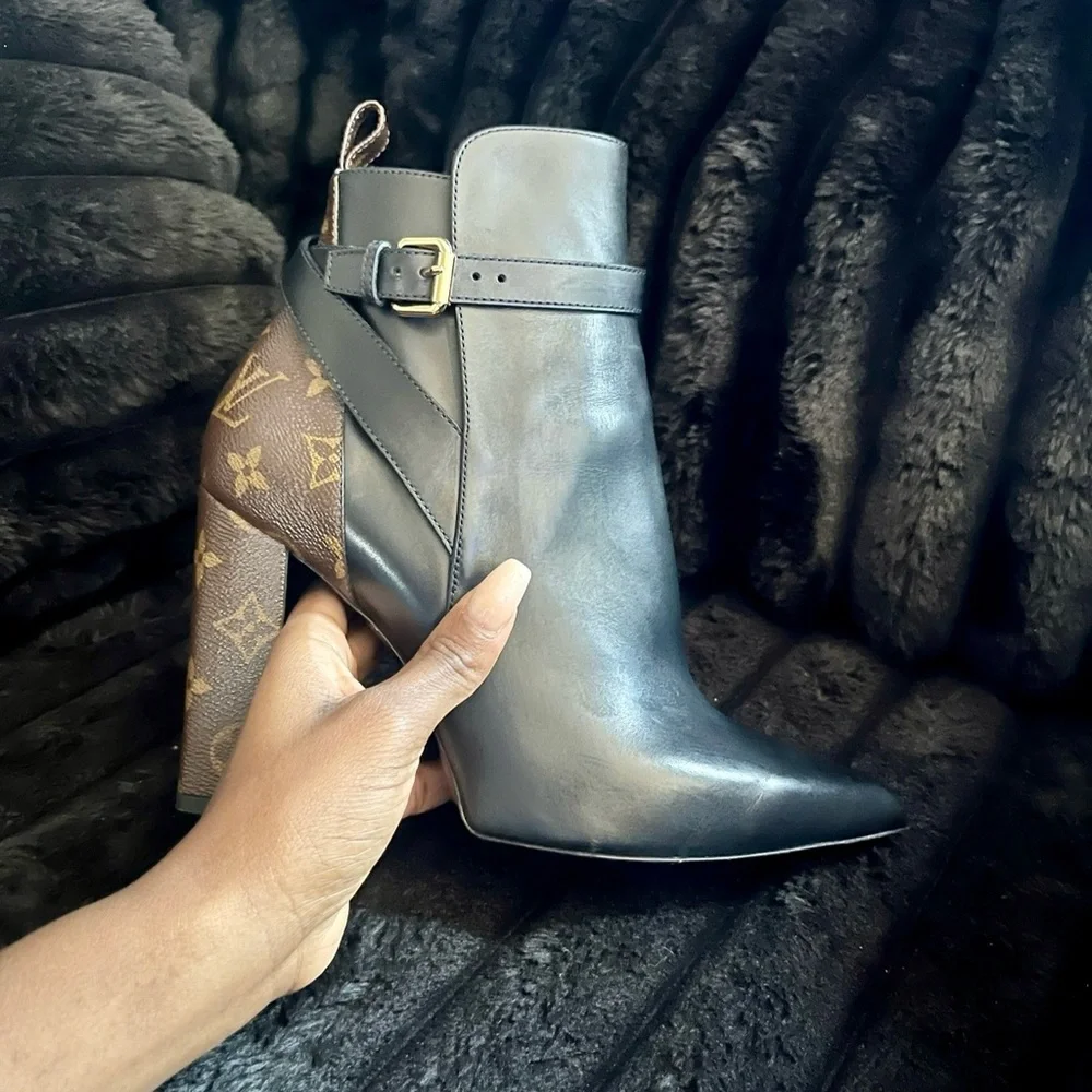 Louis Vuitton Leather Monogram Booties